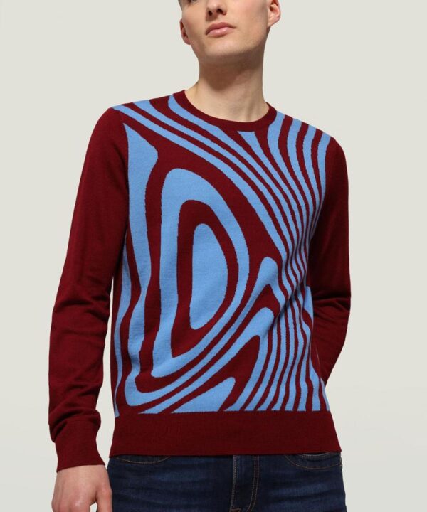 MEN'S SWEATER WITH JACQUARD INTARSIA
